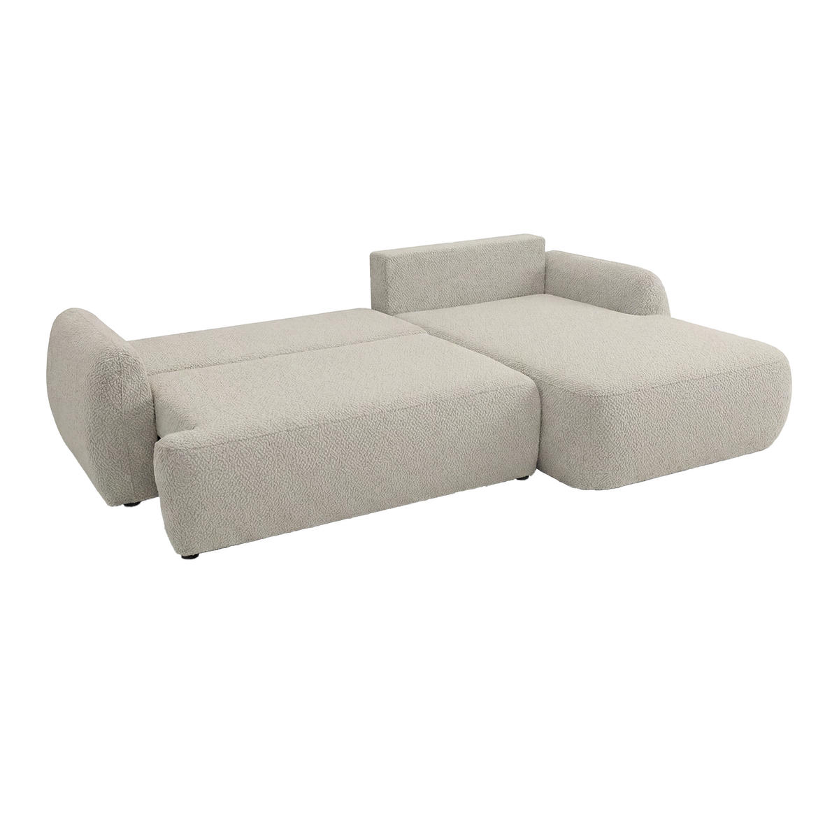 ECKSOFA MUNDUK II mit Schlaffunktion, Beige - Beige, Textil (260/184cm) - Fedve