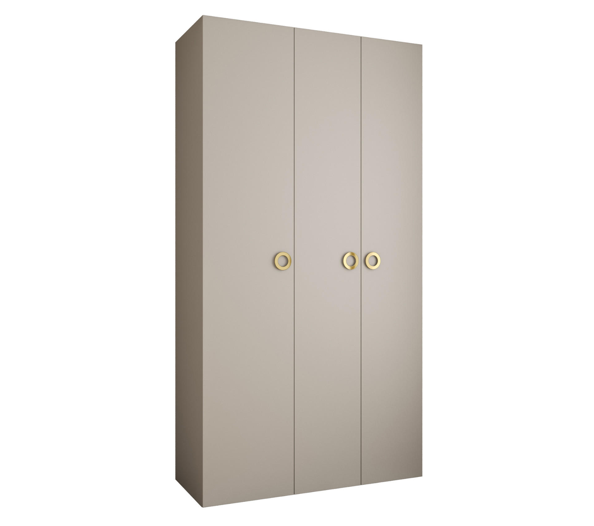 DREHTÜRENSCHRANK 245,5/130/50 3-türig - Kaschmir/Goldfarben, Holz/Metall (130/245.5/50cm) - Abiks Möbel