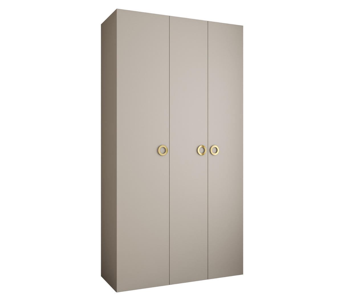 DREHTÜRENSCHRANK 245,5/130/50 3-türig - Kaschmir/Goldfarben, Holz/Metall (130/245.5/50cm) - Abiks Möbel