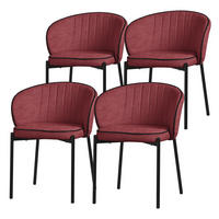 ESSZIMMERSTÜHLE 4er Set Rot - Rot/Schwarz, Textil/Metall (60/75/59cm) - ML-DESIGN