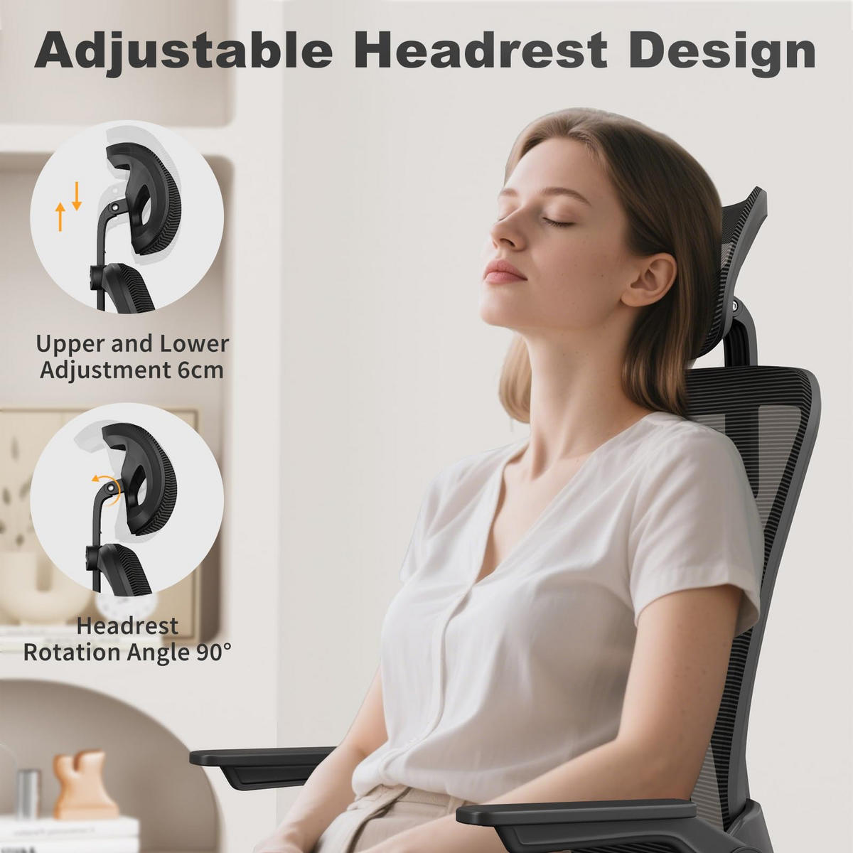 DREHSTUHL Webstoff Schwarz ergonomisch klappbare Armlehnen - Schwarz, Kunststoff (24/48/53cm) - Rattrix