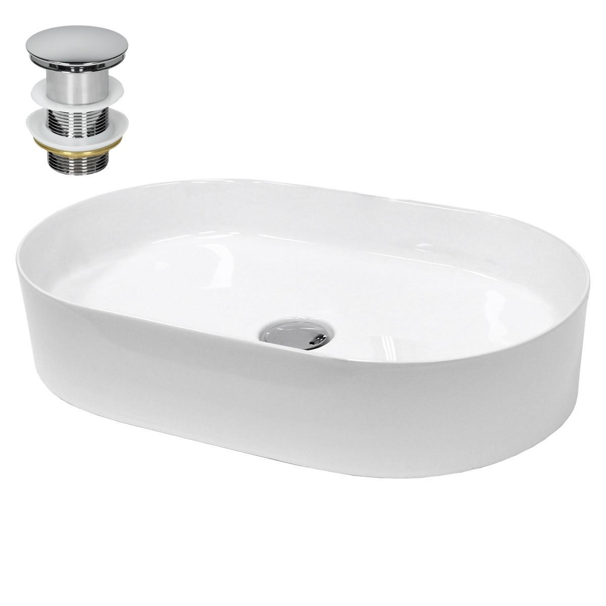 WASCHBECKEN - Weiß, Keramik (38/12.5/60.5cm) - ECD-Germany