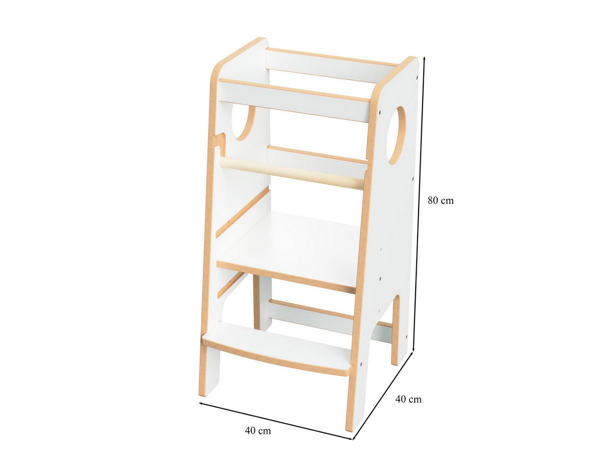 LERNTURM für Kinder - Weiß, Holzwerkstoff (40/80/40cm) - Mat-Haus