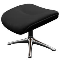 POLSTERHOCKER - Chromfarben/Schwarz, Leder/Metall (44/39/49cm) - home24