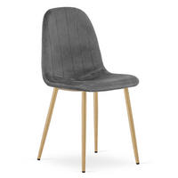STUHL Dunkelgrau 44,5x53 cm PADVA Samtstoff Leicht Zu Reinigen - Grau, Metall (44.5/41/53cm)