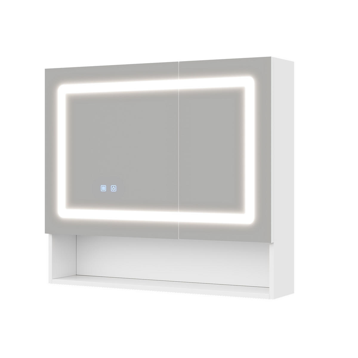 WASCHTISCHKOMBI 80/17/70 cm Weiß mit LED-Beleuchtung und Soft-Close-Funktion - Weiß, Holz/Holzwerkstoff (17/70/80cm) - Oxeza