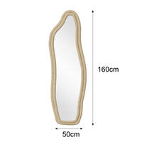 STANDSPIEGEL Ganzkörperspiegel,160 x 50 cm Spiegel in unregelmäßiger Form, Delfin-Spiegel, Samtrahmen, gelb - Gelb, Glas (50/160/3cm) - WoodenAura