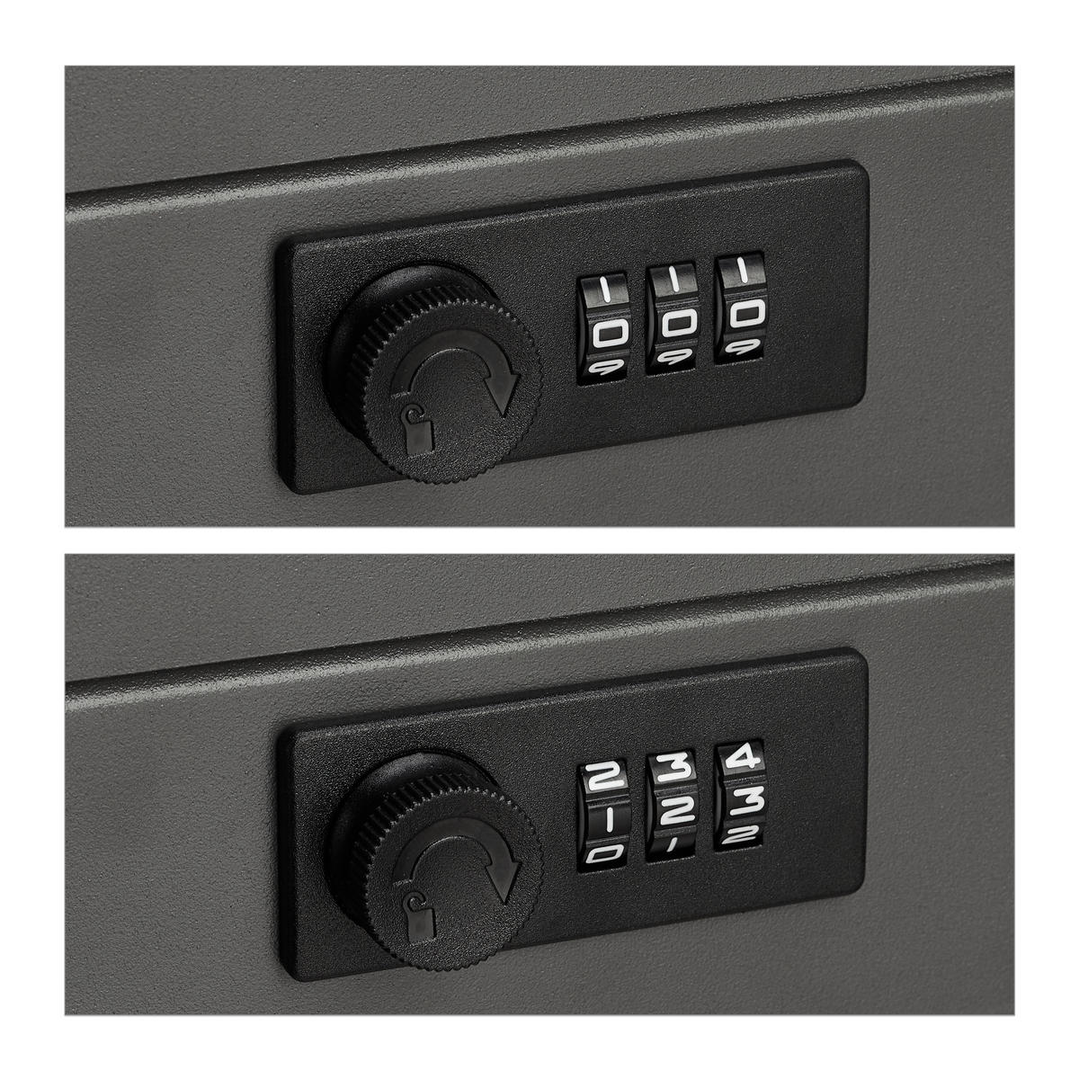 POKLADŇA - sivá, kov/plast (20/8.5/17cm) - Relaxdays