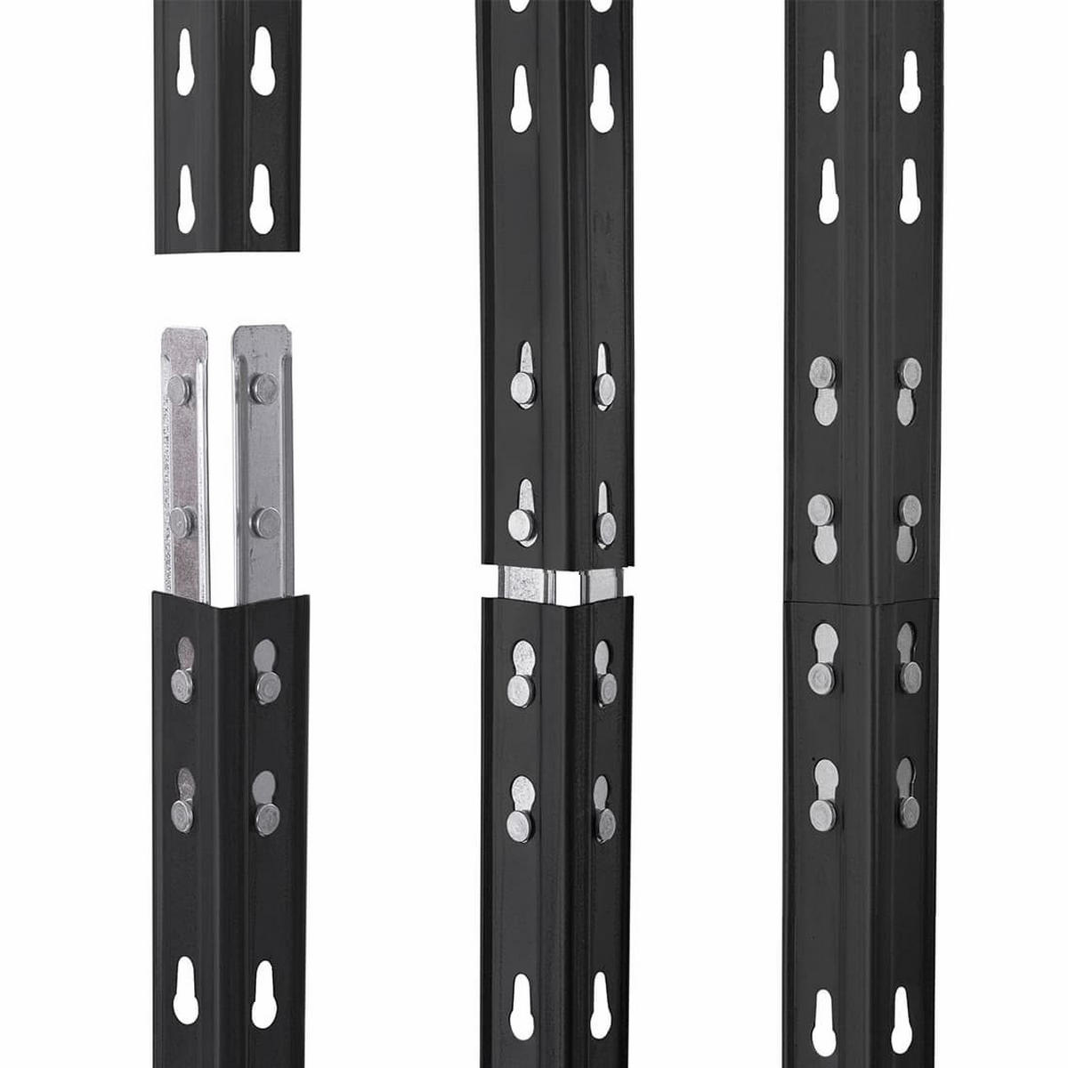 REGALSYSTEM 180x180x180x45cm 4B. grau - Grau, Metall (360/180/45cm) - AR Shelving