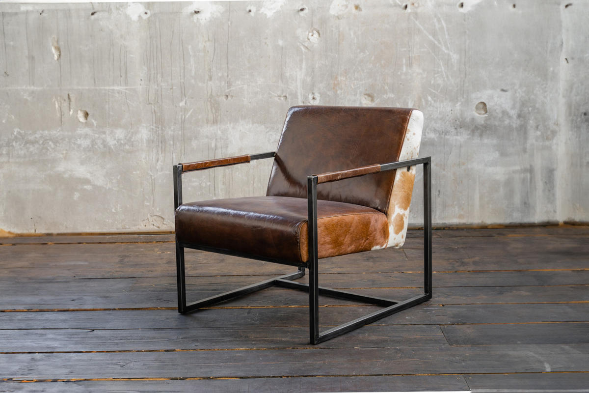 SESSEL LIANO Braun Leder - Braun, Leder (71/81/81cm) - KAWOLA