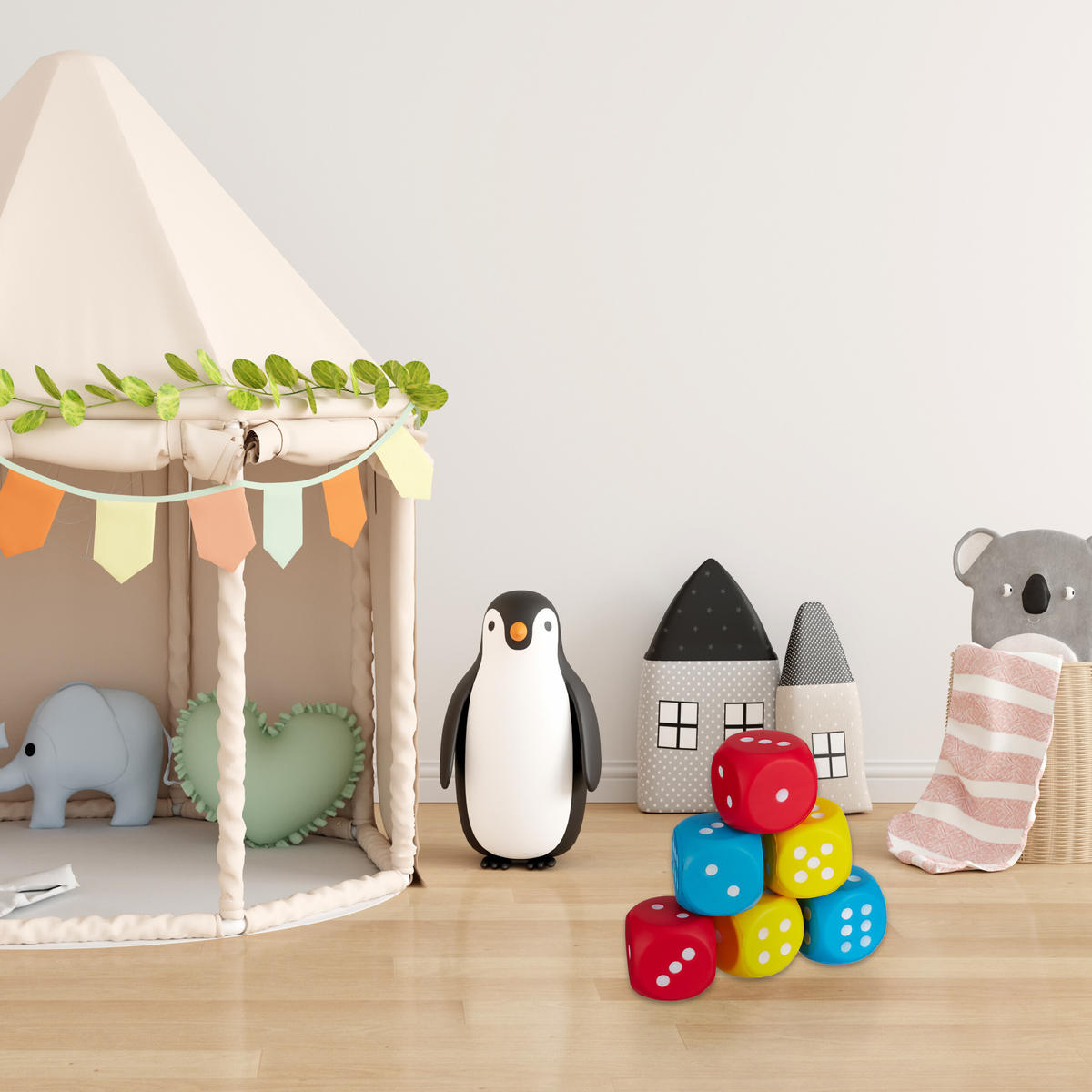 6xSCHAUMSTOFFWÜRFEL - Multicolor, Kunststoff (7.5/7.5cm) - Relaxdays