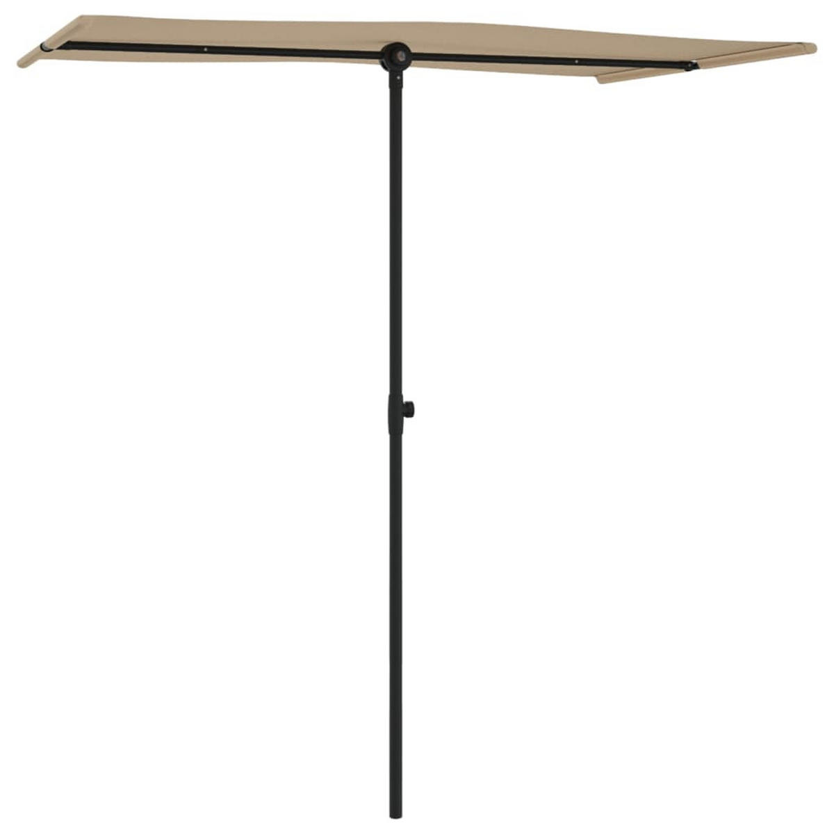 SONNENSCHIRM mit Aluminium-Mast 180x110 cm Taupe - Taupe, Textil (110/180cm) - furnicato
