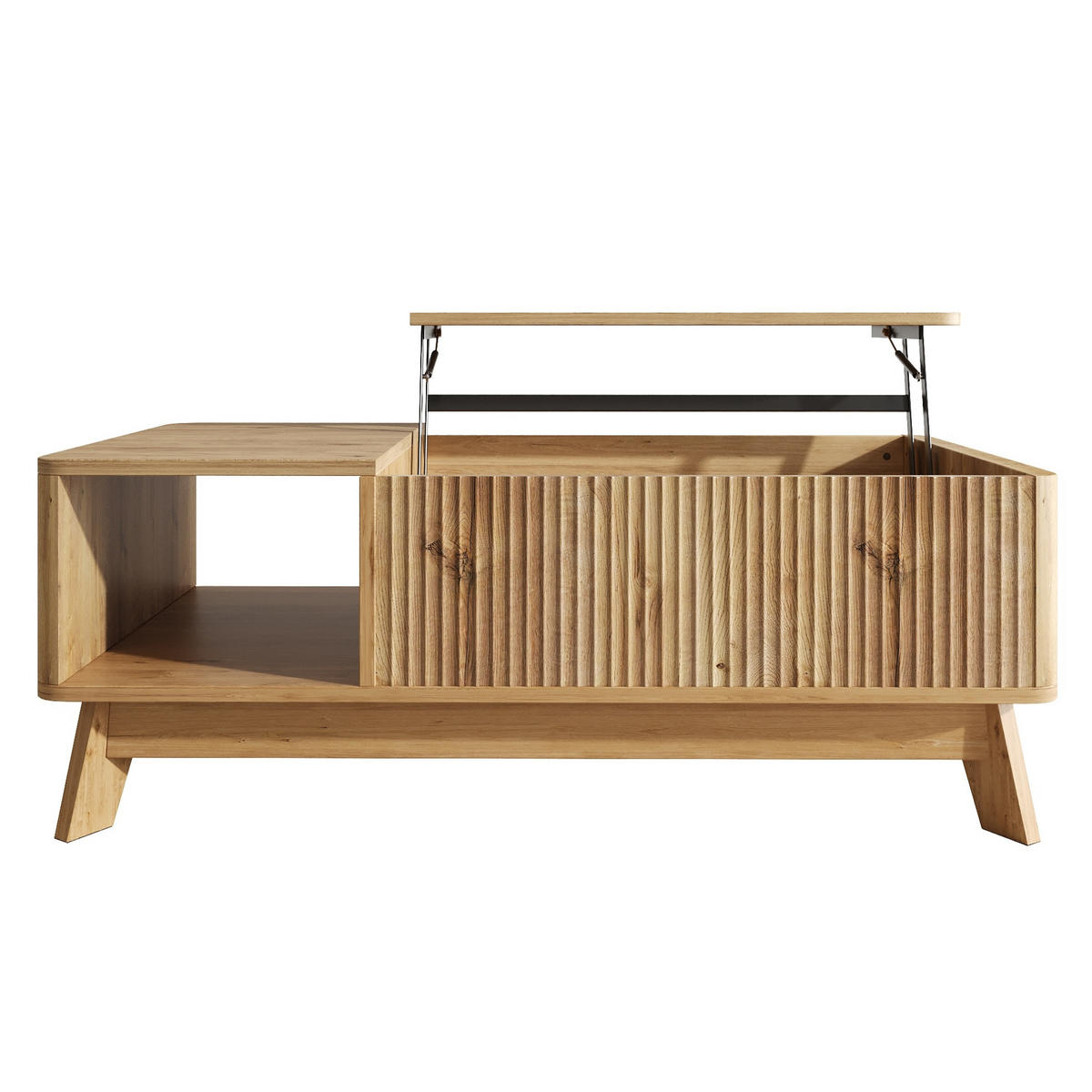 COUCHTISCH aus MDF 95x48x50 cm in Natur mit höhenverstellbarer Tischplatte - Naturfarben, Holzwerkstoff (95/48/50cm) - Modfu