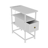 BEISTELLTISCH LED, 1 Schublade, EU-Steckdose, modern, praktisch, 30x60x62 cm, weiß - Weiß, Holz (60/30/62cm) - EuroLiving