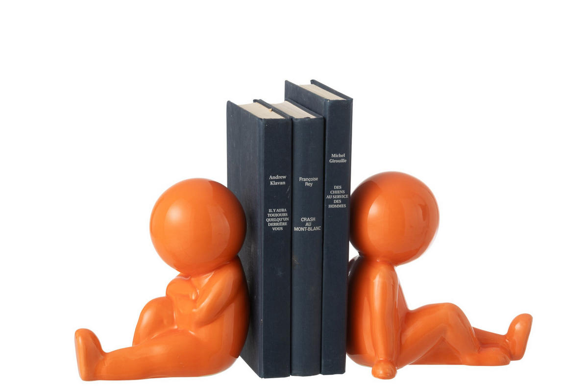 BUCHSTÜTZE MARCEL - Orange, Keramik (11/17/17.5cm) - J-Line
