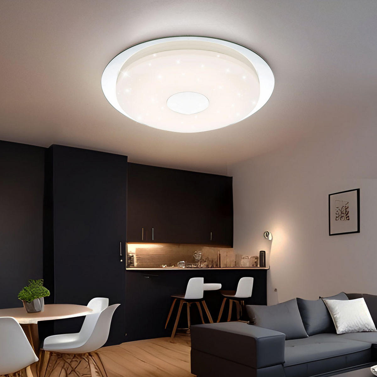 LED DECKENLEUCHTE Acryl Weiß Opal - Weiß, Metall (45/45/5cm) - Globo Lighting