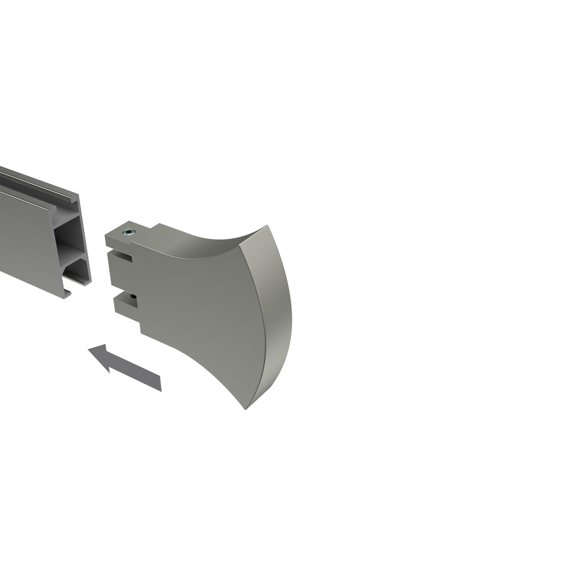 ENDSTÜCKE FÜR GARDINENSTANGEN 14x35 mm, Conex Edelstahl-Optik, Packung 2 Stück - Edelstahlfarben, Metall (6.2/6/6cm) - INTERDECO