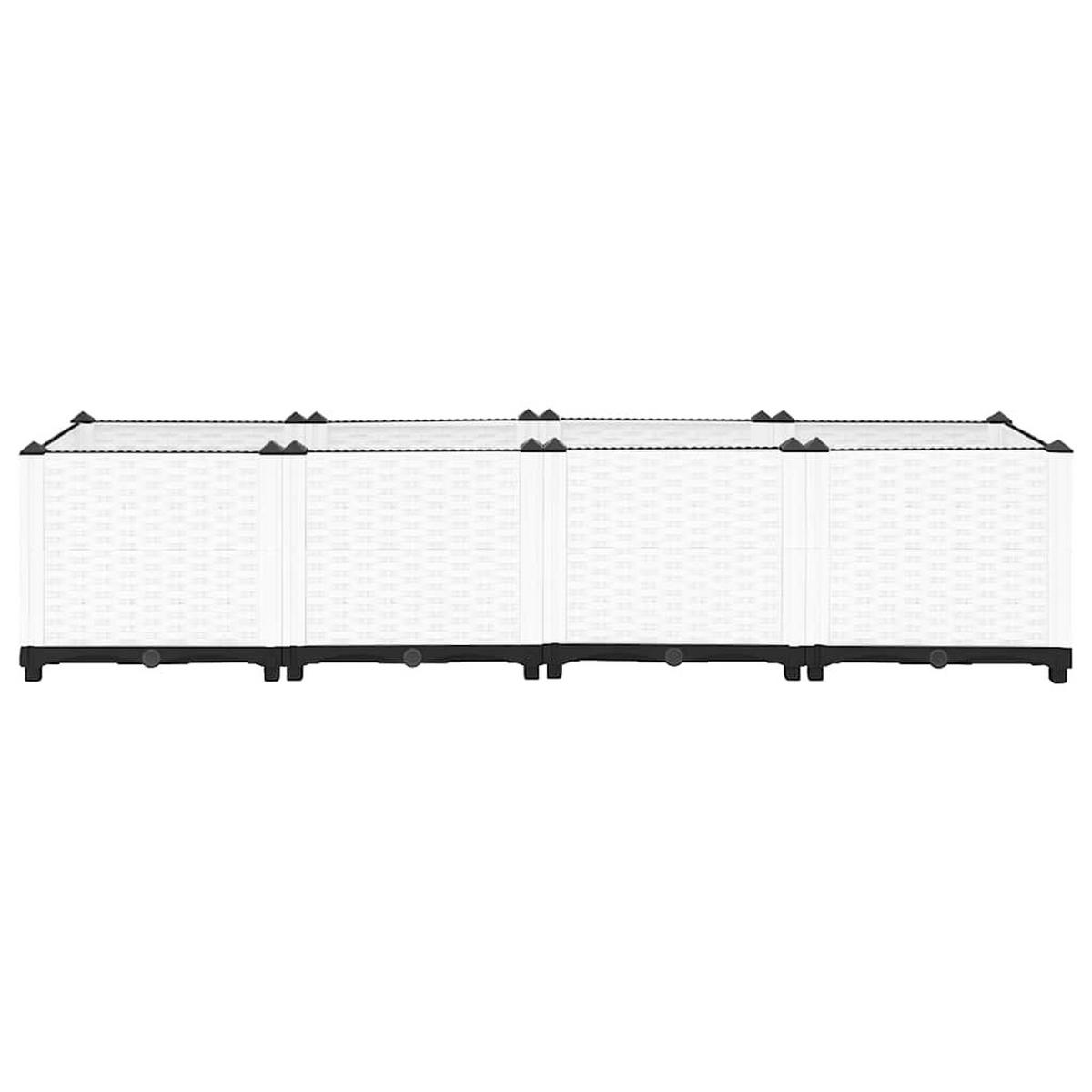 HOCHBEET 160/40/38 cm, aus Polypropylen, Weiß - Grau, Kunststoff (160/38/40cm) - vidaXL