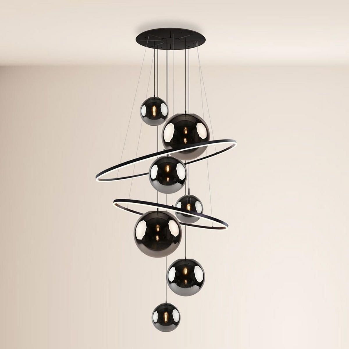 LED-GALERIELAMPE Galaxy Gold/Klar - Goldfarben, Metall (150/150/500cm) - s.luce