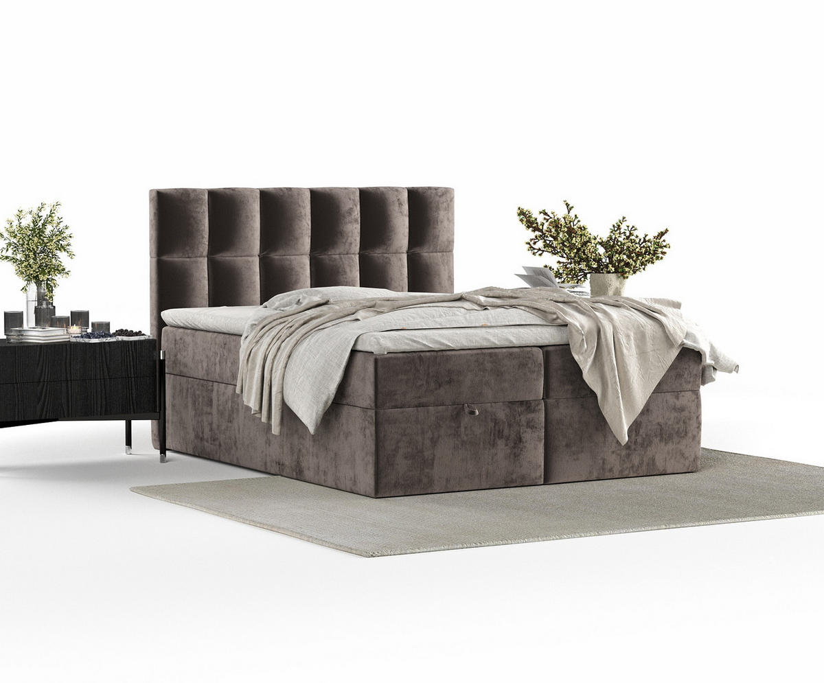 BOXBETT Essence Braun 180/200 cm - Schwarz/Braun, Holz/Holzwerkstoff (180/200cm) - Maison de Reve