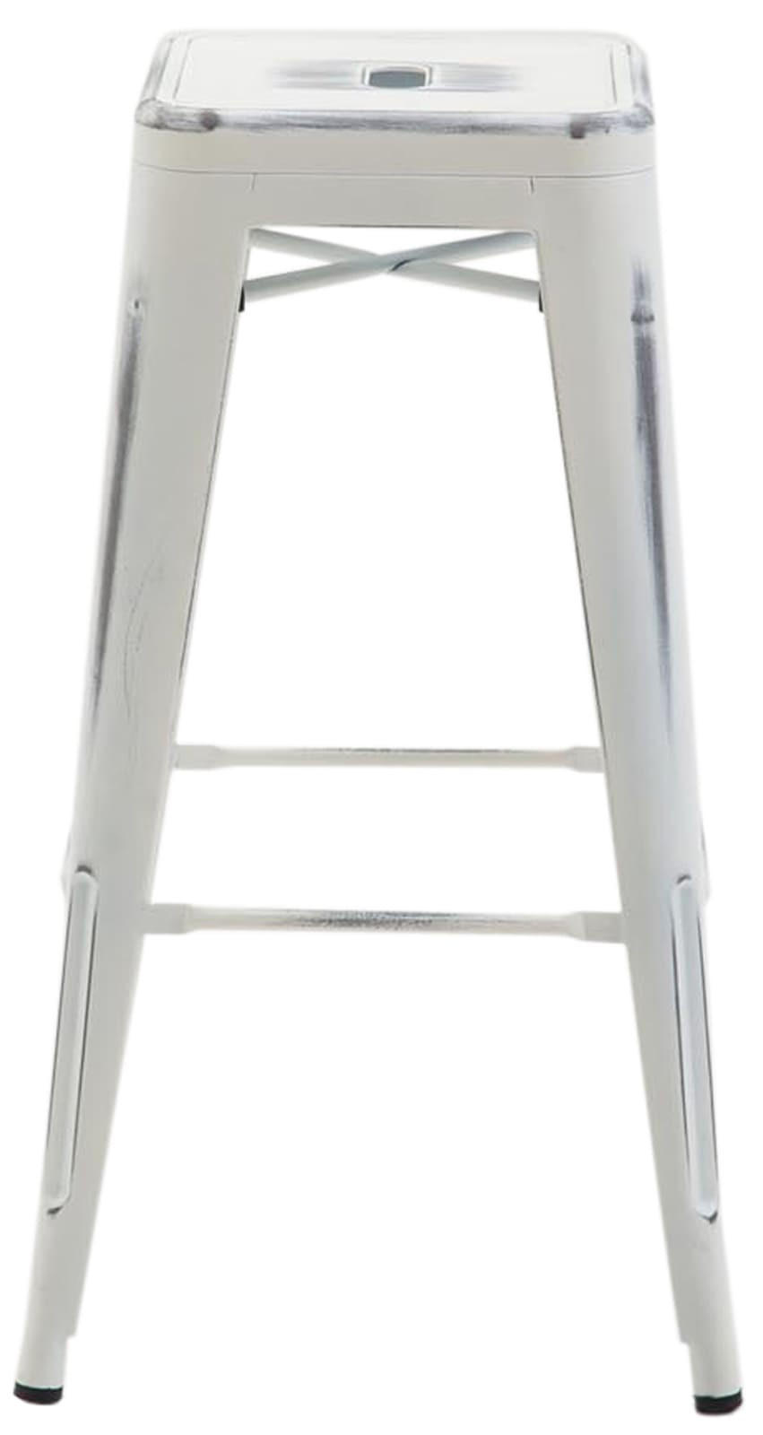BARHOCKER MILAN Antik-Weiß Metall - Weiß, Metall (43/76/43cm) - DELUKE