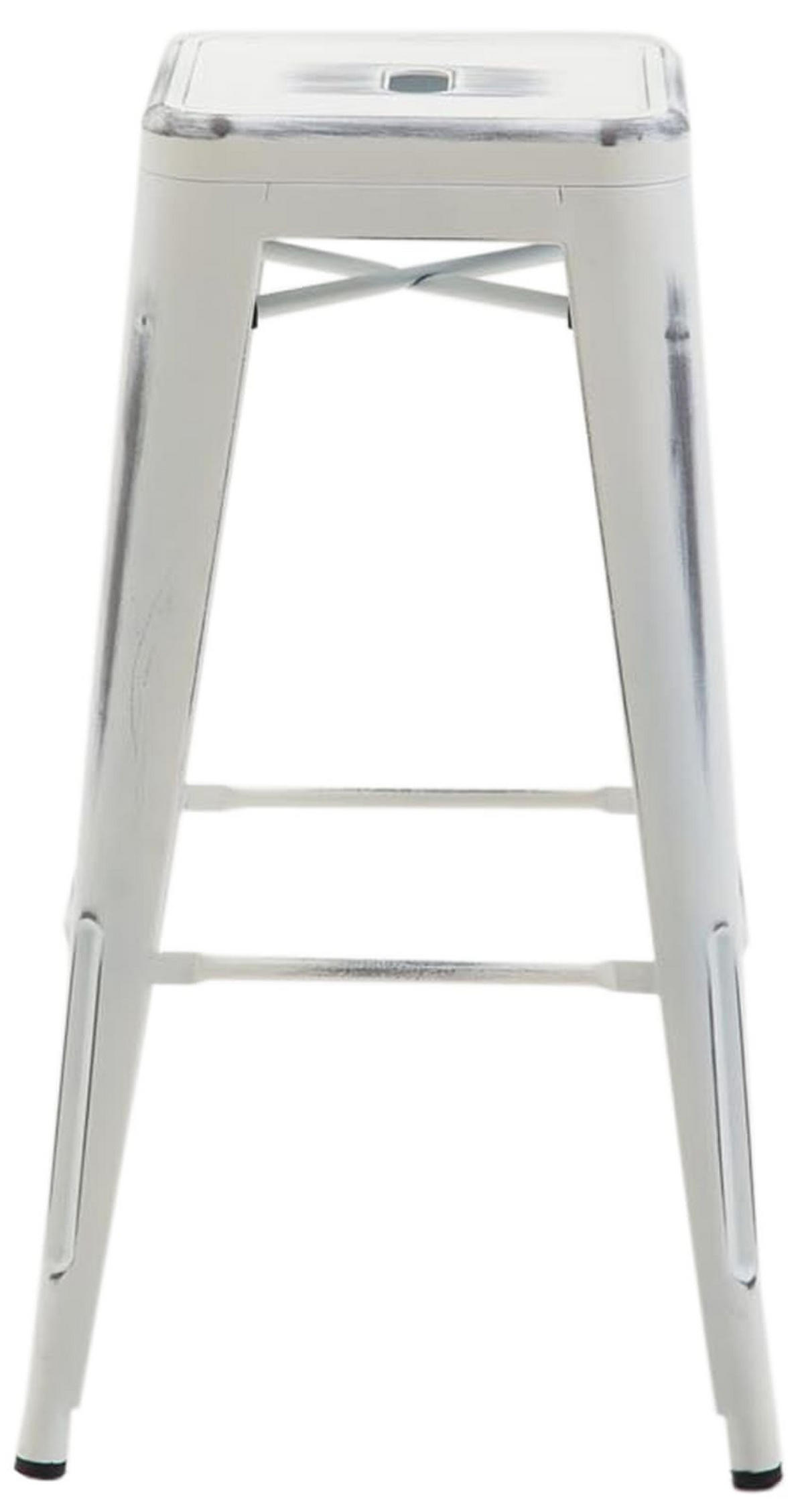 BARHOCKER MILAN Antik-Weiß Metall - Weiß, Metall (43/76/43cm) - DELUKE