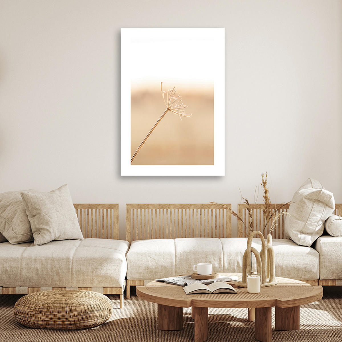 WANDBILD ein einsamer löwenzahn - Beige, Textil (40/60cm) - Feeby