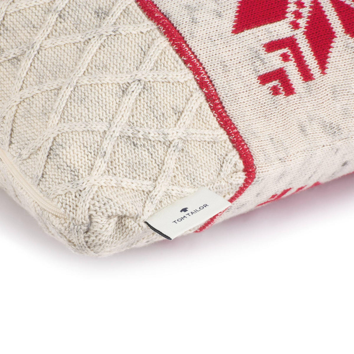 ZIERKISSENHÜLLE Scandi Snowflake rot 40x60cm - Rot, Textil (40/60cm) - Tom Tailor