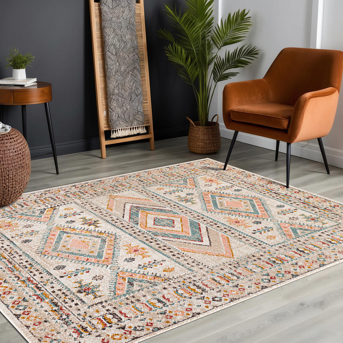 KURZFLORTEPPICH 160/213 cm Grau - Orange, Naturmaterialien/Textil (160/213cm) - LIVABLISS
