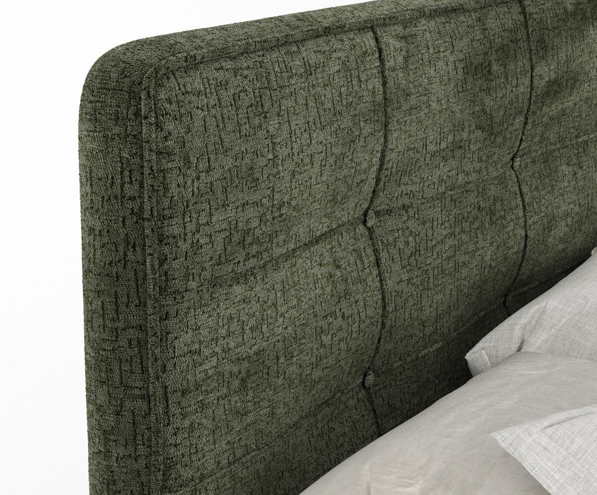 BOXSPRINGBETT Semplice Olivenfarbe 160/200 cm - Schwarz/Olivgrün, Holz/Holzwerkstoff (160/200cm) - Maison de Reve