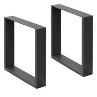 TISCHBEINE 2er Set 40 x 43 cm Anthrazit - Dunkelgrau, Metall (40/8/43cm) - ECD-Germany