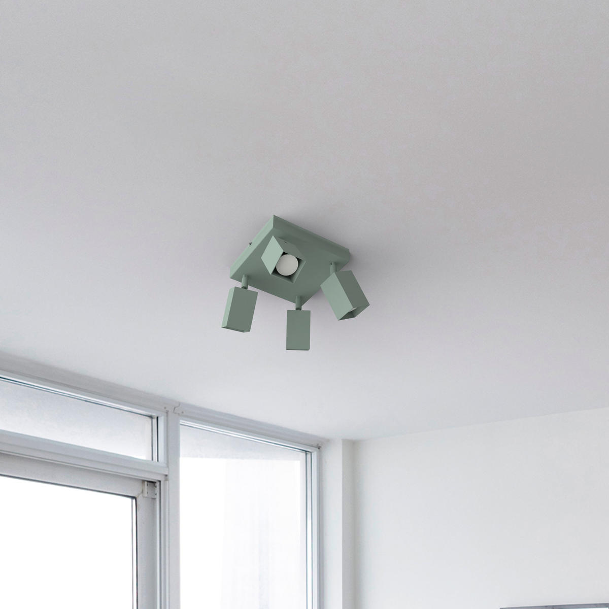 DECKENLEUCHTE - Grün, Metall (25/25/18cm) - Lumicom