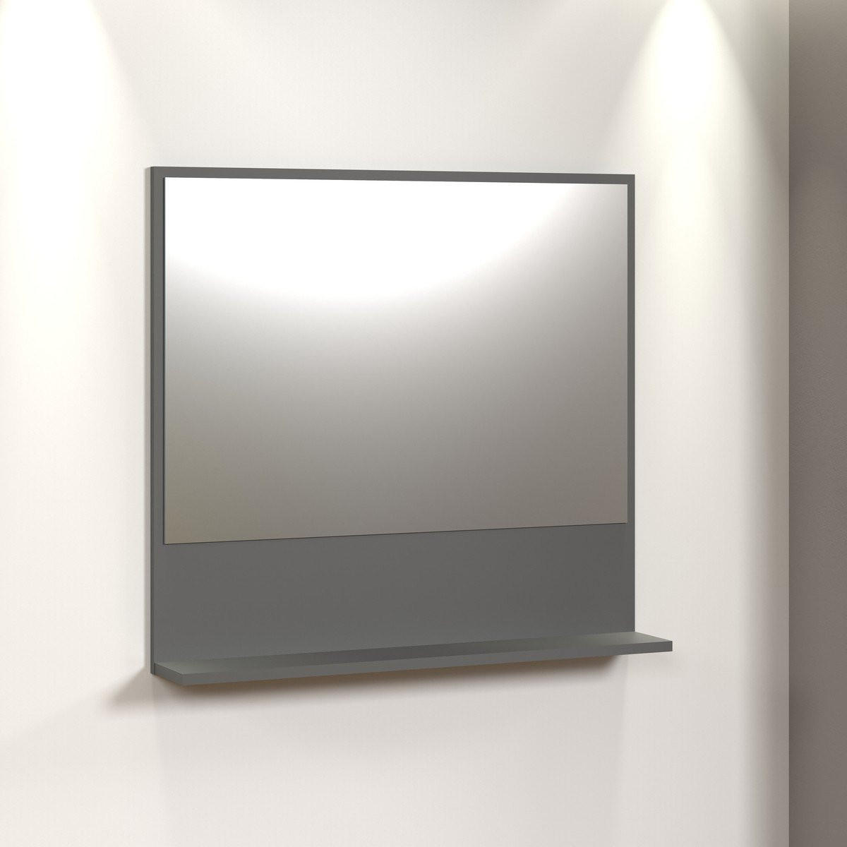 WANDSPIEGEL PureBliss Anthrazit - Anthrazit, Holzwerkstoff (80/74/14cm) - Trendteam