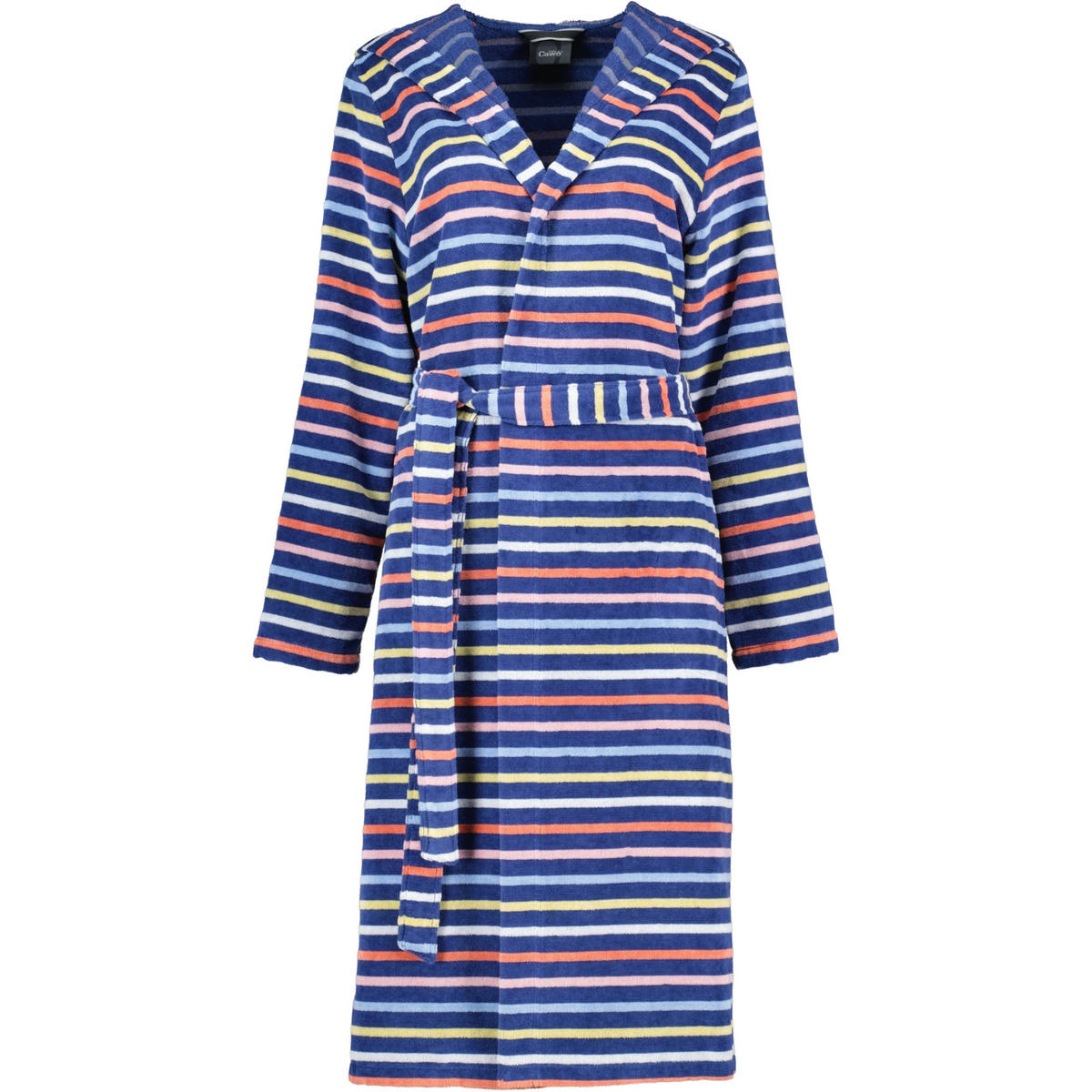BADEMANTEL DAMEN KAPUZE STREIFEN 3344 BLAU-MULTICOLOR - 12 - Multicolor, Textil (Lnull) - Cawoe