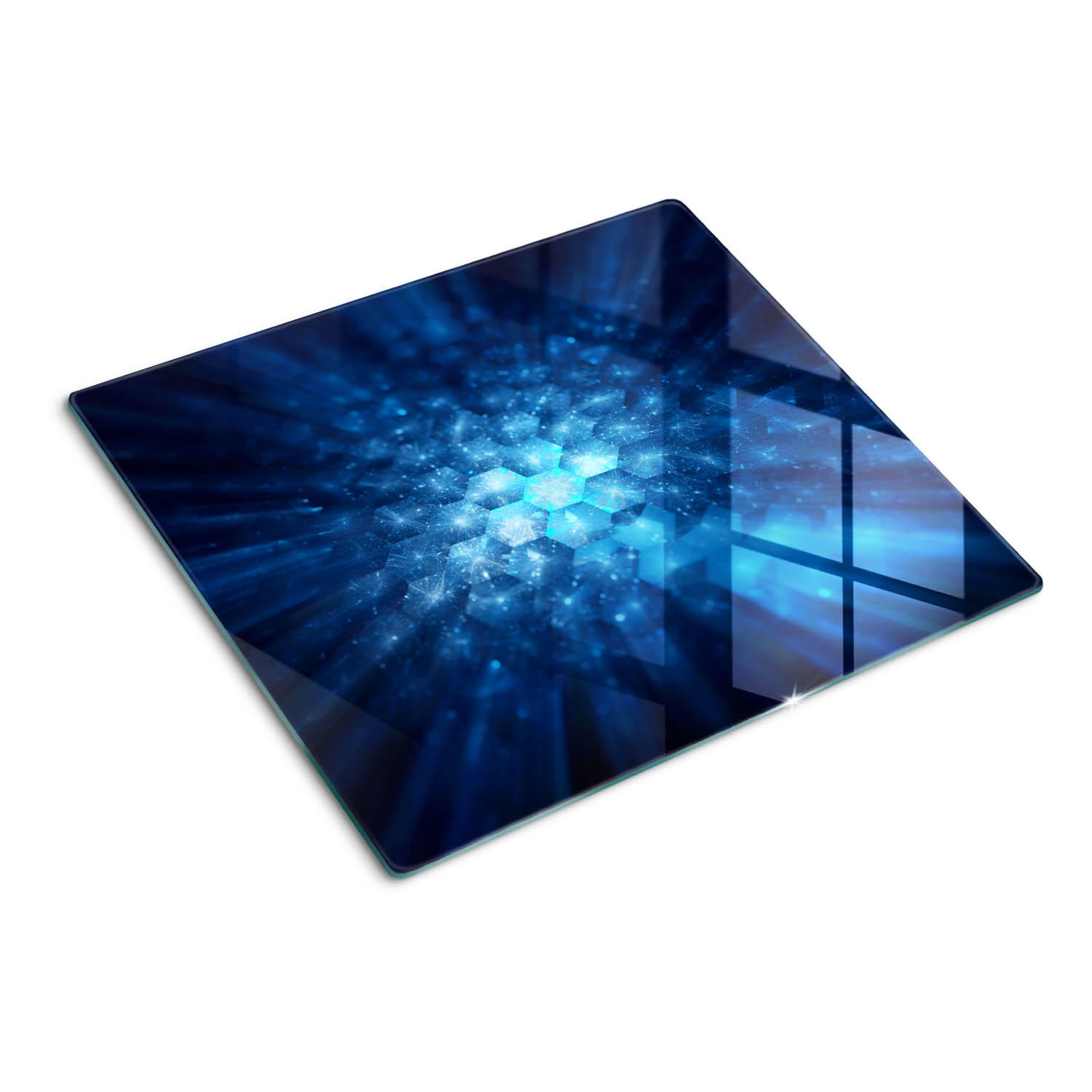 GLASPLATTE 60x52 cm Kristalle - Blau, Glas (60/0.4/52cm) - TULUP
