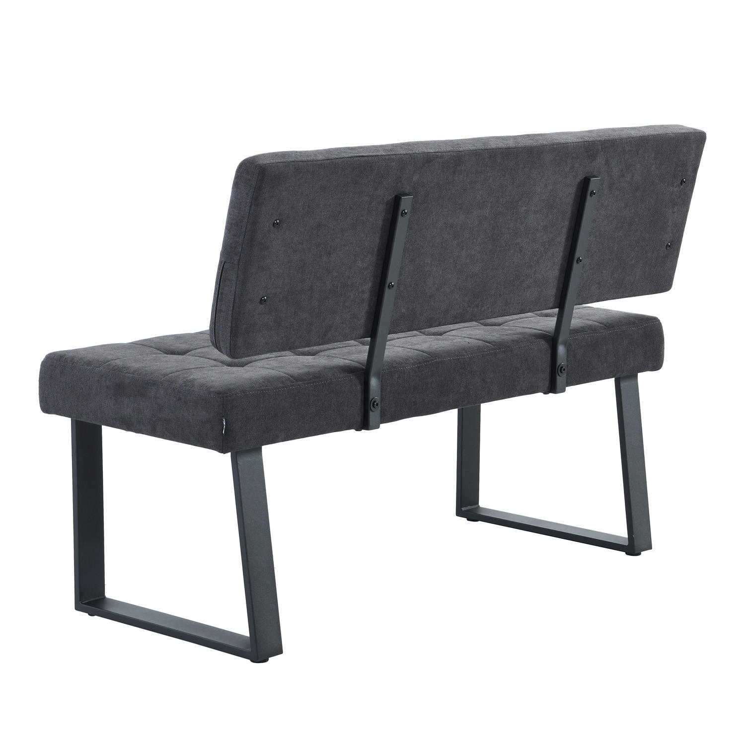 SITZBANK SIGFRID - Anthrazit, Textil/Metall (120/48/56cm) - B&D Home