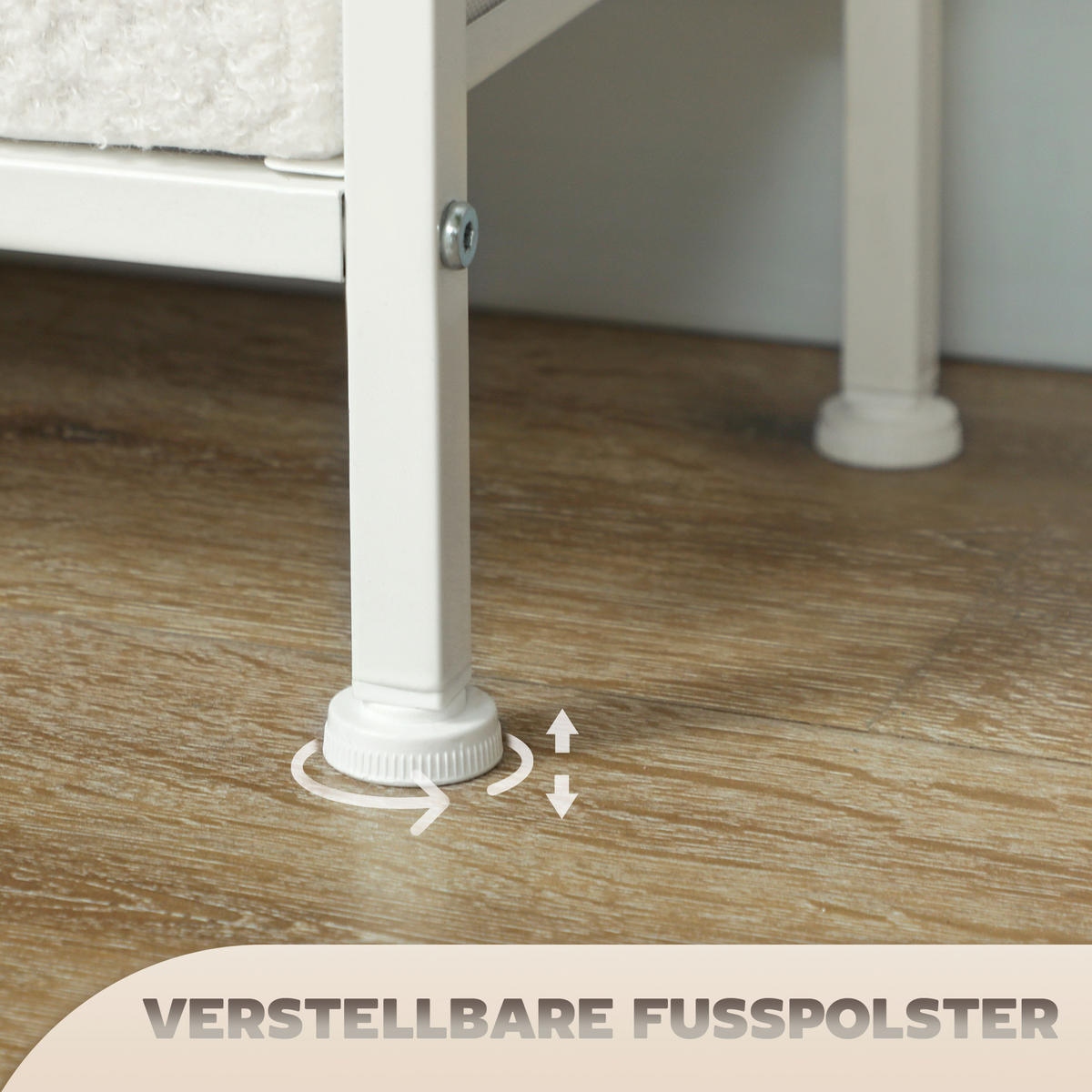 KOMMODE Sideboard mit 9 Stoffschubladen, Schubladenschrank mit Arbeitsplatte - Weiß, Karton (30/99/100cm) - HOMCOM