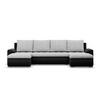 U-SOFA MIT SCHLAFFUNKTION FORESTA, Grau + Schwarz - Schwarz/Grau, Textil (302/89/159cm)
