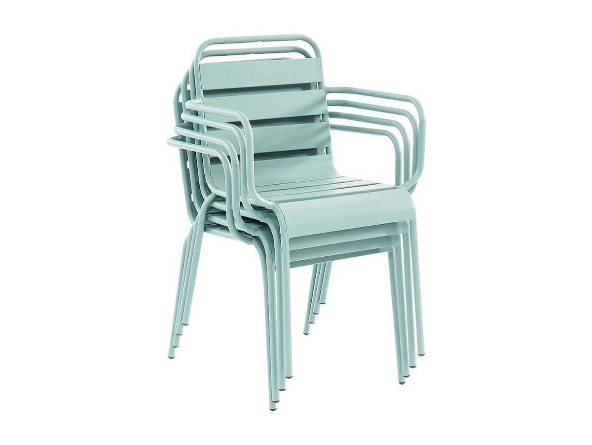 GARTENSESSEL stapelbar 2er-Set - Metall - Mandelgrün - MIRMANDE von MYLIA - Grün, Metall (56/79/59cm) - Vente-Unique