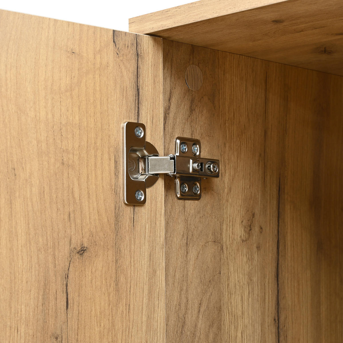 SCHRANK Hoch mit Spiegel Schwarz Natur 65x35x190cm - Multicolor, Holzwerkstoff (35/190/65cm) - FLIEKS