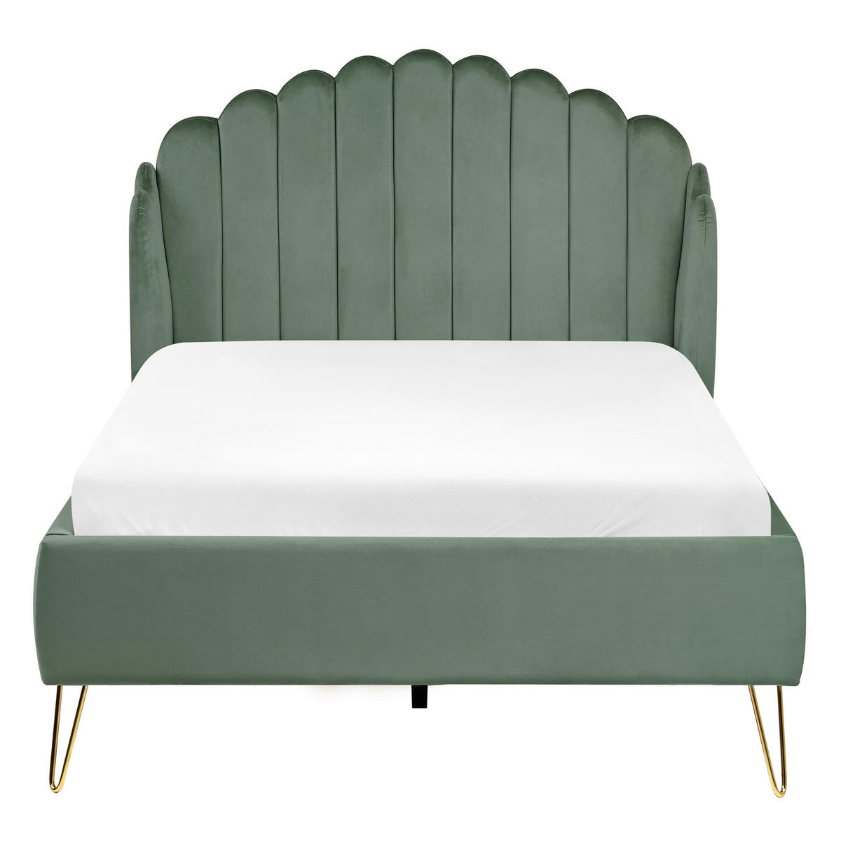 BETT mit Lattenrost 120/200 cm Grün Ambillou - Goldfarben/Grün, Textil (120/200cm) - Beliani