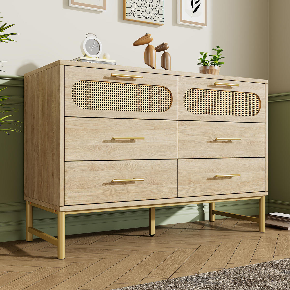 SIDEBOARD Eichenholzoptik 120/40/74 cm - Braun, Holzwerkstoff/Metall (40/74/120cm) - Urban Meuble