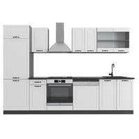 KÜCHENZEILE R-Line Weiß Landhaus/Anthrazit 300 cm ohne AP - Anthrazit/Weiß, Holzwerkstoff (300/81.6/46cm) - Vicco