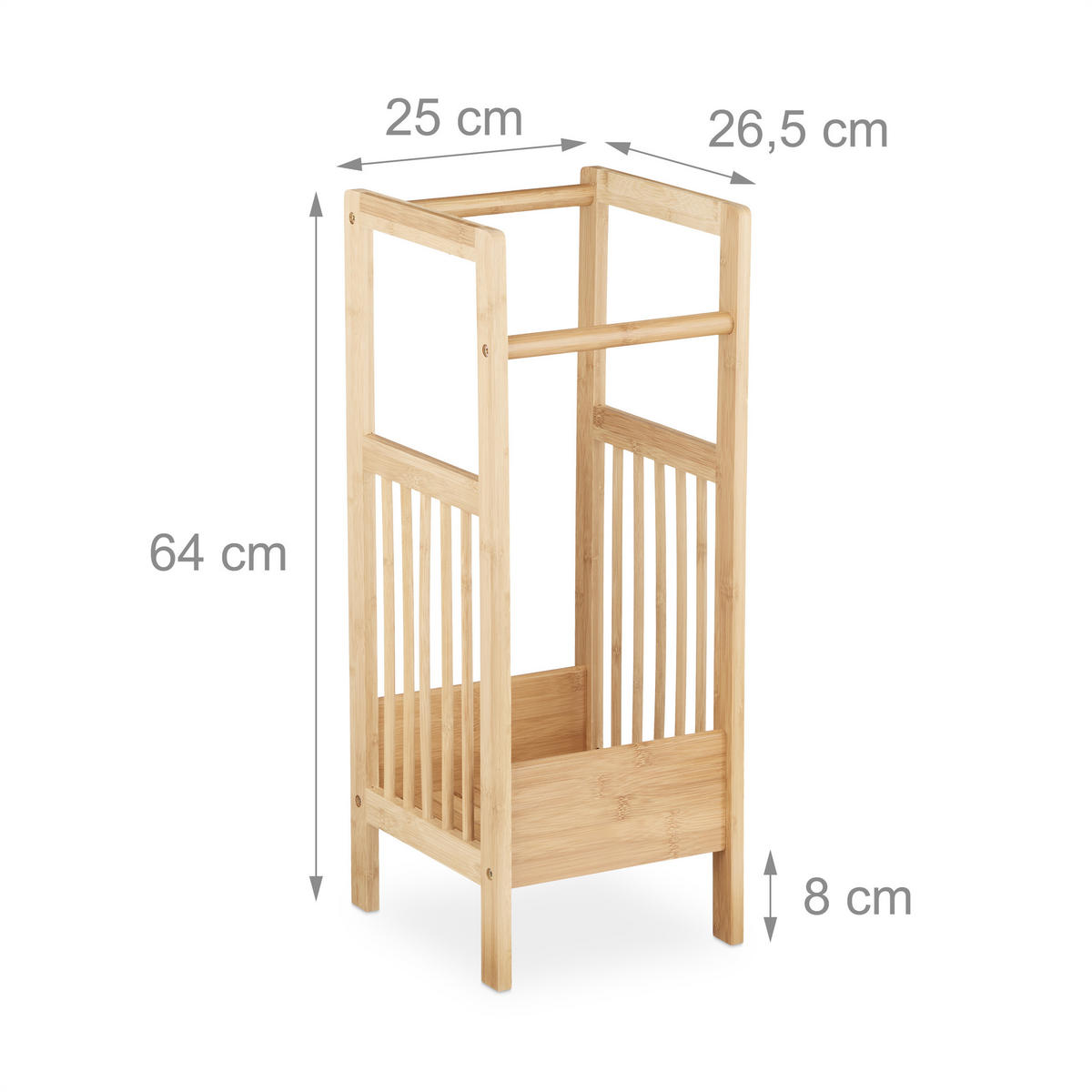 SCHIRMSTÄNDER - Hellbraun, Holz (25/64/26.5cm) - Relaxdays
