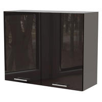 KÜCHENHÄNGESCHRANK Essen W3/90 Schwarz Hochglanz / Grau Matt 90 / 32,5 / 72cm - Schwarz Hochglanz/Schwarz, Holz/Holzwerkstoff (90/72/32.5cm) - Feldmann-Wohnen