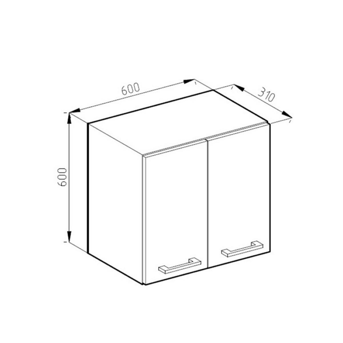 HÄNGESCHRANK R-Line Goldkraft Eiche 60 cm J-Shape - Anthrazit/Eiche Wotan, Holzwerkstoff (60/60/31cm) - Vicco