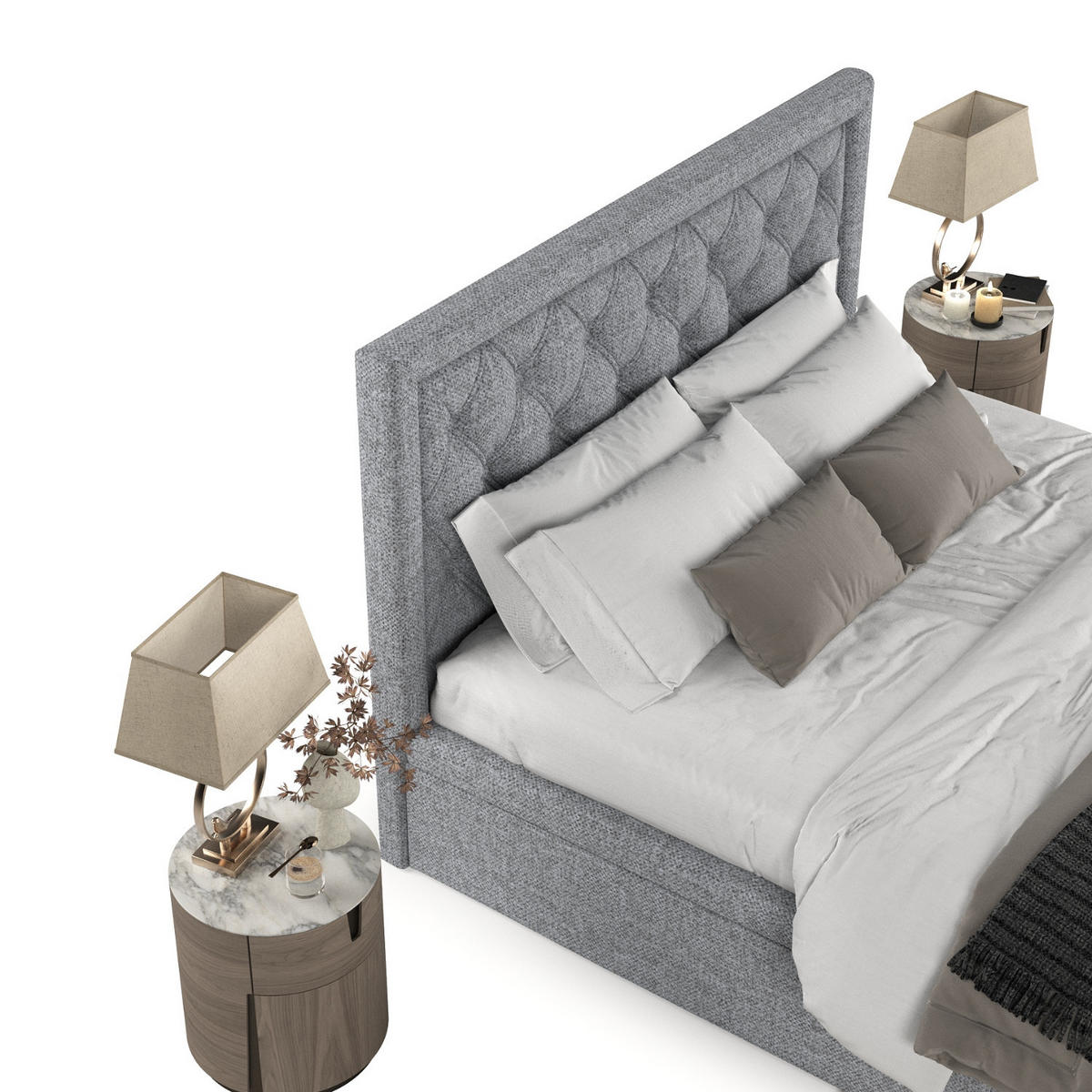 POLSTERBETT Nicobar mit Stauraum 200/200 cm Grau im Alta Stoff - Schwarz/Grau, Holz/Holzwerkstoff (200/200cm) - AltaBeds