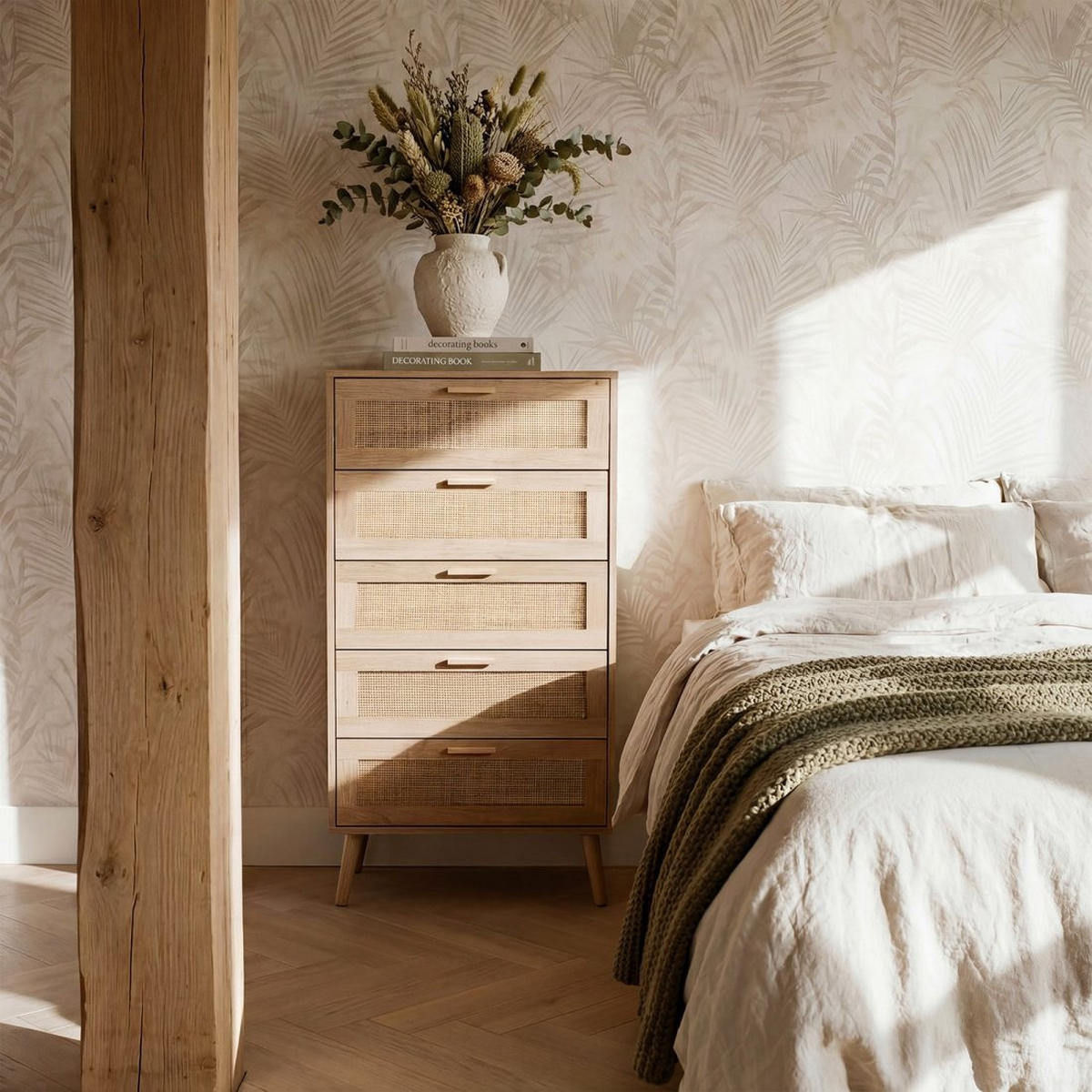 SCHUBLADENSCHRANK Tahiti Natürlich 60 cm x 119 cm - Naturfarben, Holzwerkstoff (60/119/39cm) - Klast Home
