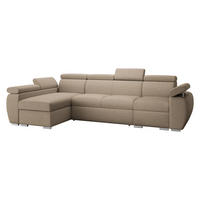 ECKSOFA Boston LCP, Seite: Links LCP+2R+1P(65) - Hellbraun/Silberfarben, Holz/Textil (320/170cm) - MIRJAN24