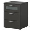NACHTTISCH grau Komforthöhe 60 cm, 3x Schubkasten mit Vollauszug - Silberfarben/Grau, Glas/Holzwerkstoff (45/60/40cm) - Inn.Furn